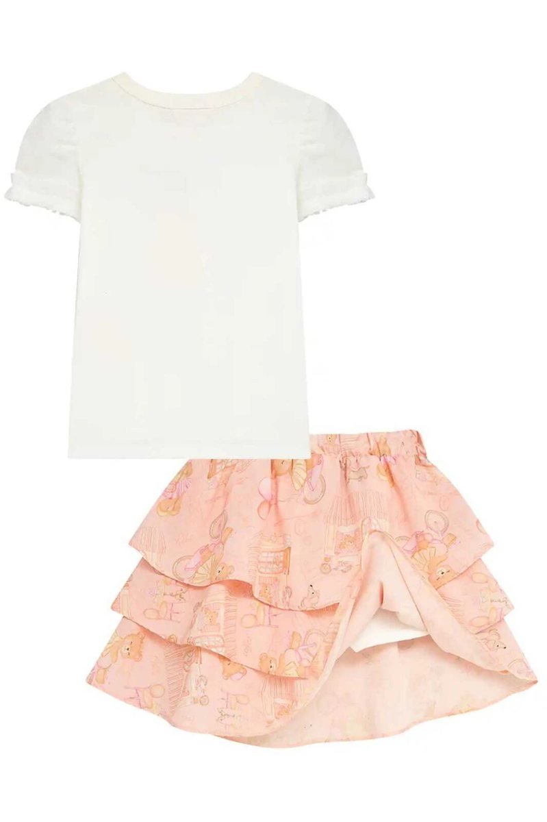 Conjunto de Blusa em Cotton e Saia em Light Peach (com Shorts Embutido) Kukiê Infantil Menina, foto 4