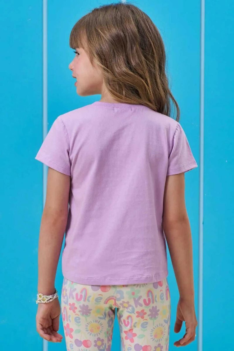 Blusa em Meia Malha Kukiê Infantil Menina - Lilas, foto 2