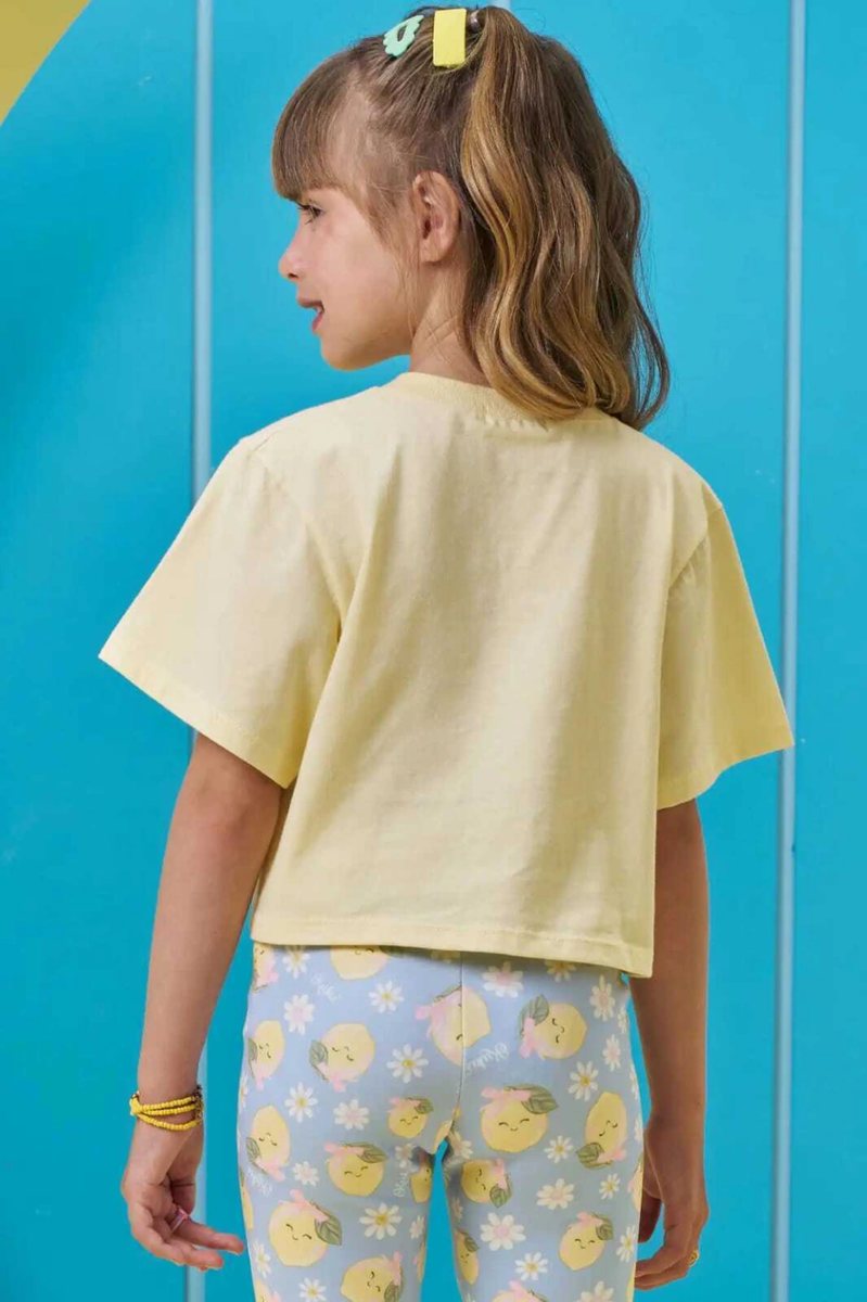 Blusa em Meia Malha Kukiê Infantil Menina - Amarelo, foto 2