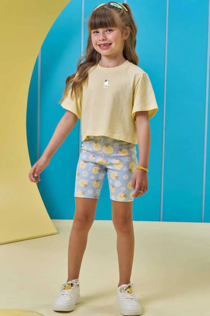 Blusa em Meia Malha Kukiê Infantil Menina - Amarelo, foto 3