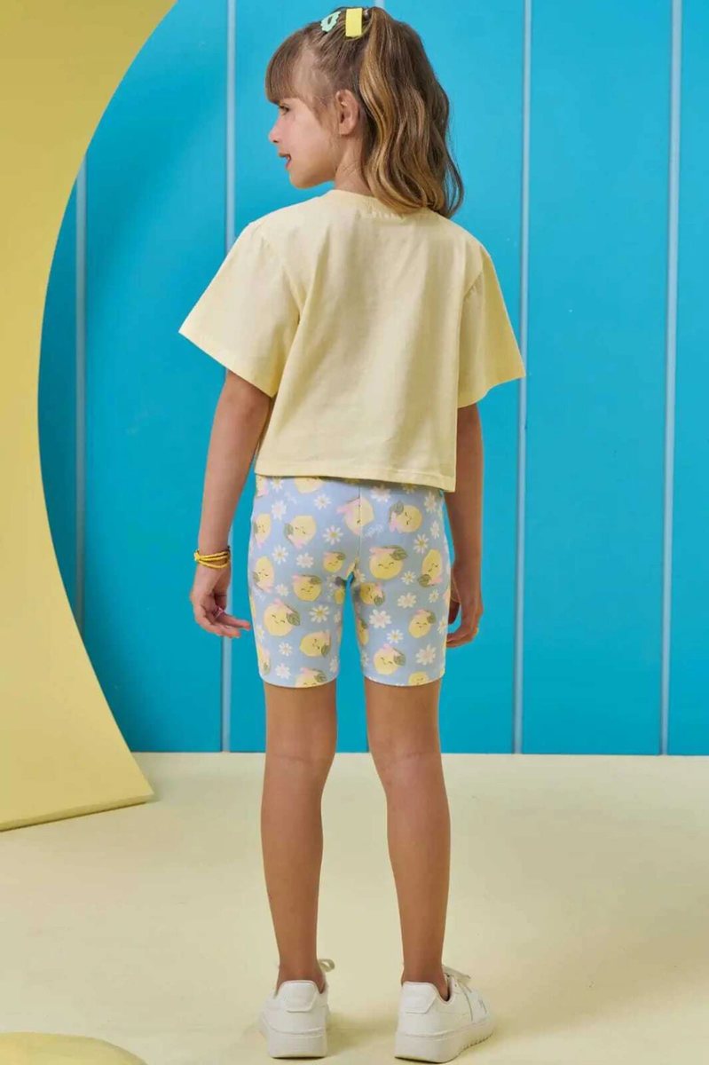 Blusa em Meia Malha Kukiê Infantil Menina - Amarelo, foto 4