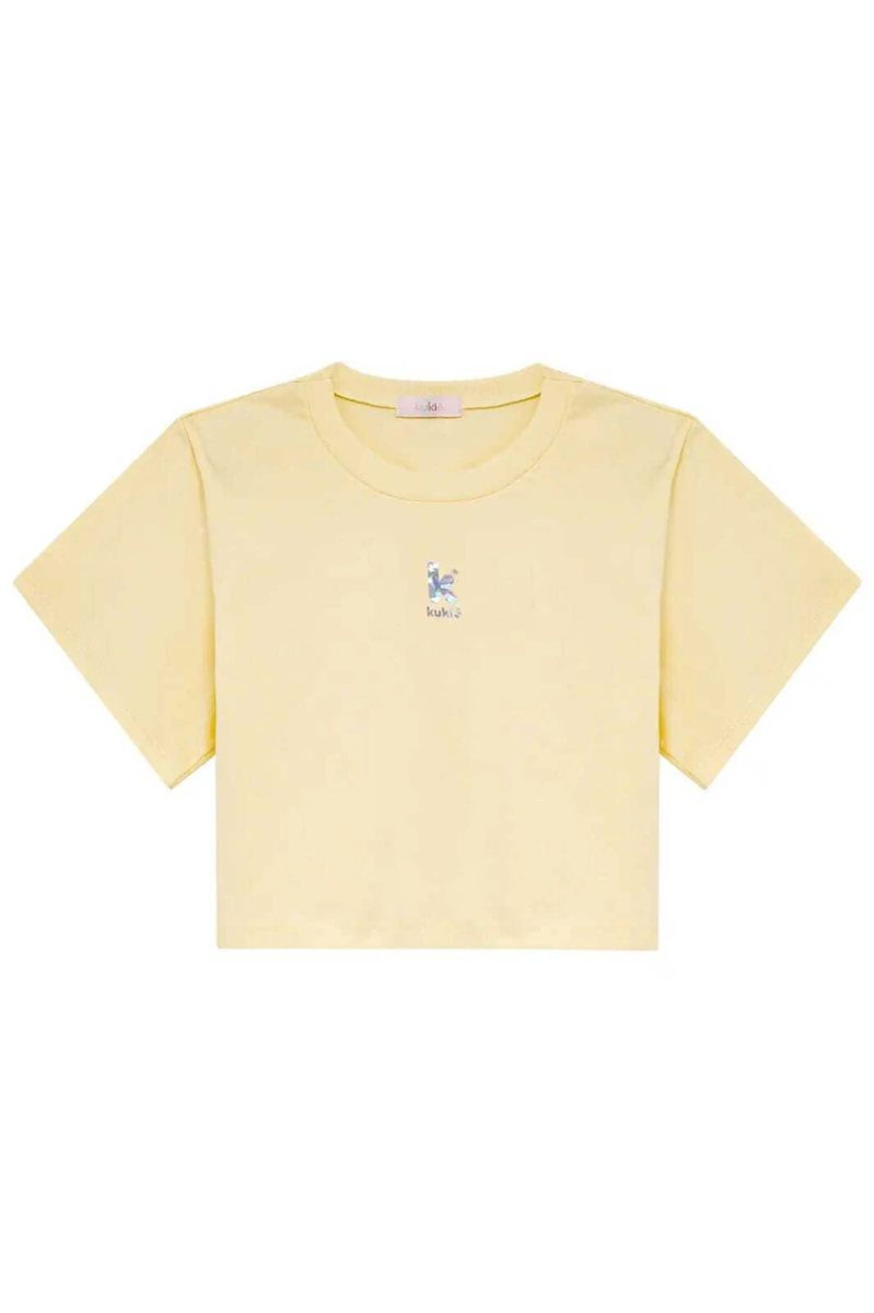 Blusa em Meia Malha Kukiê Infantil Menina - Amarelo, foto 5