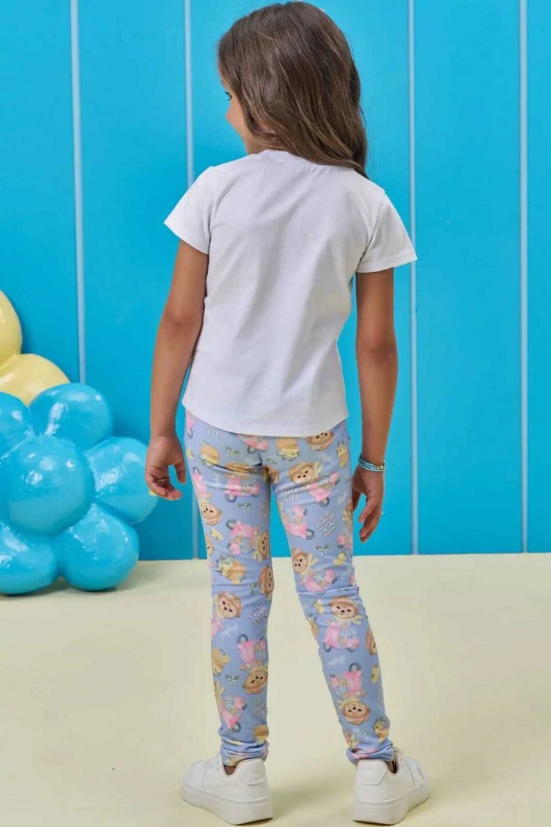 Calça Legging em Molecotton Kukiê Infantil Menina - limão siciliano, foto 2
