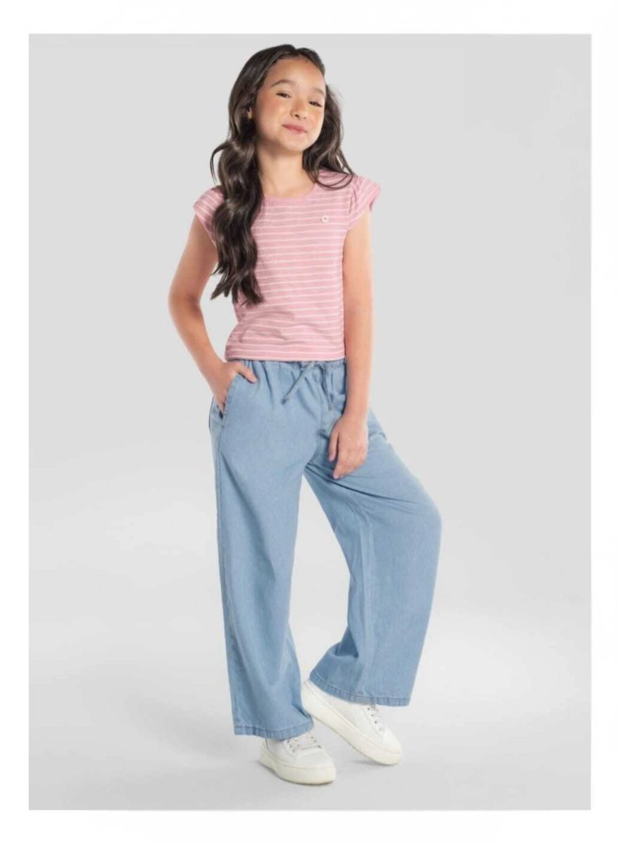 Calça Jeans Teen Menina Brandili - Wide Leg