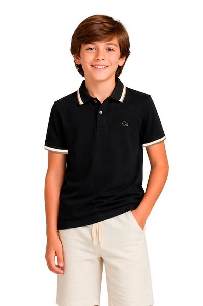 Camiseta Polo Ogochi Infantil Casual Trabalhada
