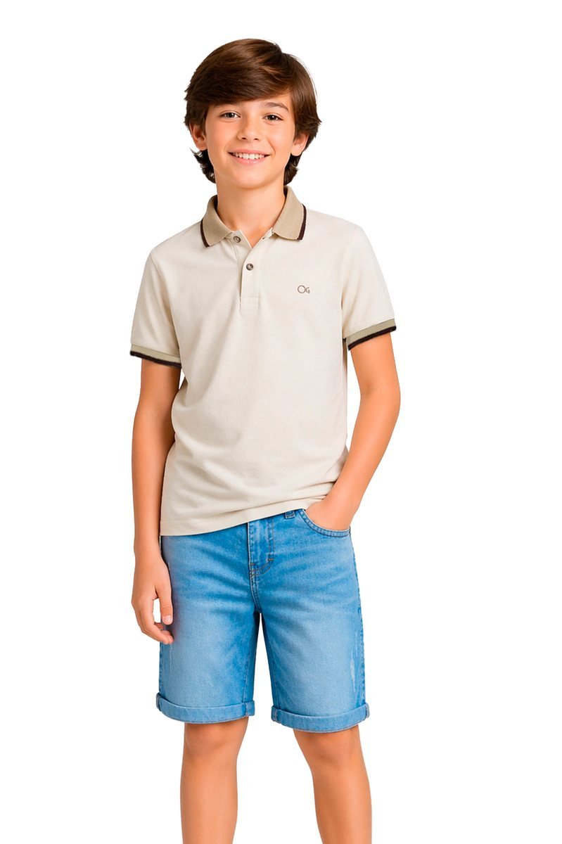 Camiseta Polo Ogochi Infantil Trabalhada