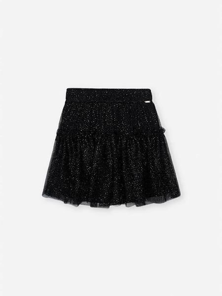 Saia Cinti Menina Verão com Shorts Interno Lilas Bruma/Preto - Preto