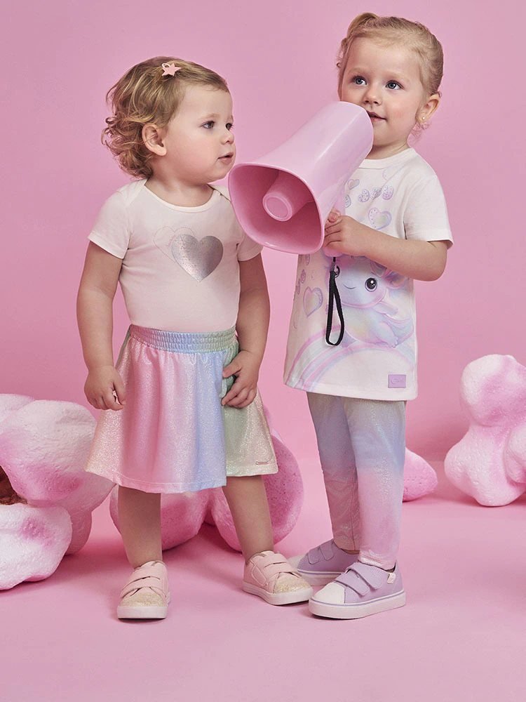 Conjunto Cinti Body Bebê Menina com Saia Holográfica