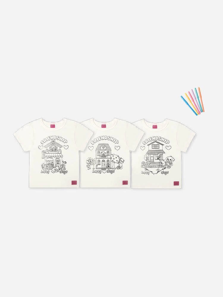 Blusa Infantil para Colorir com Canetinhas - Camiseta Menina Verão Interativa Natural/Cafeteria, foto 4
