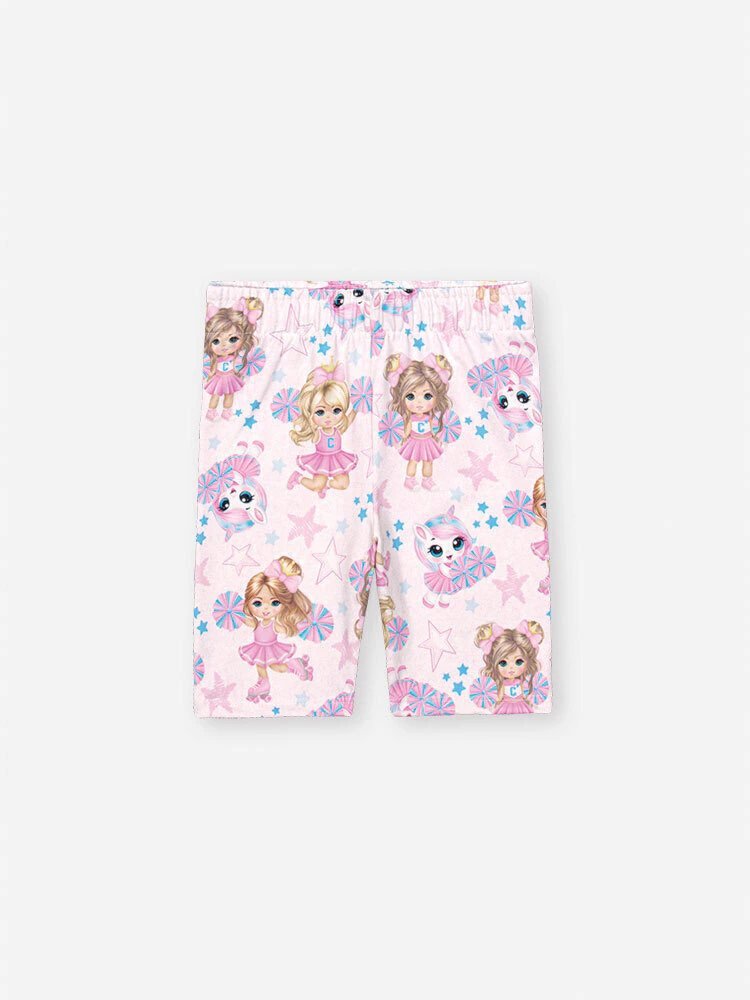 Conjunto Infantil Menina Cheerleader com Bermuda Ciclista Estampada Natural/Rs Confete, foto 4