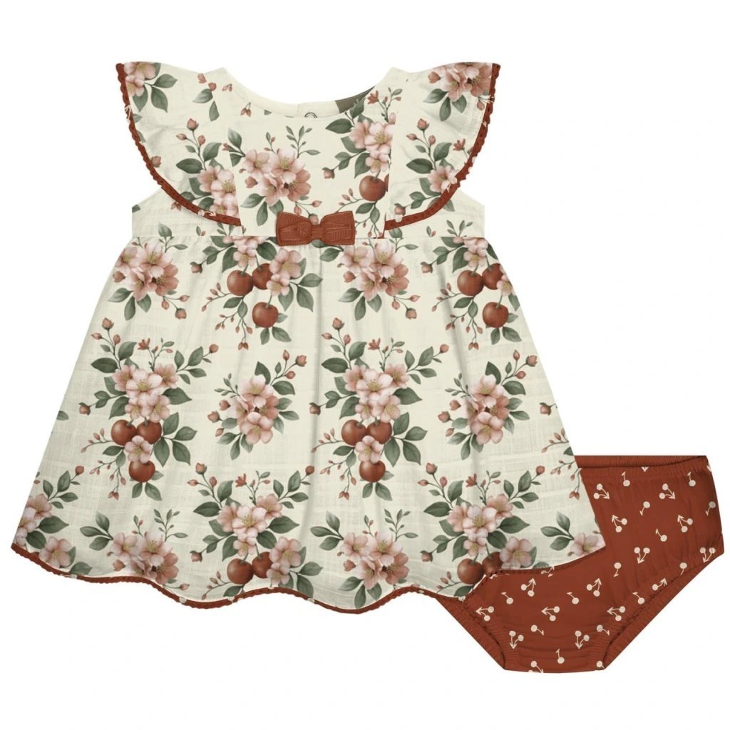 Conjunto Bebê Menina Flores Milon, foto 2