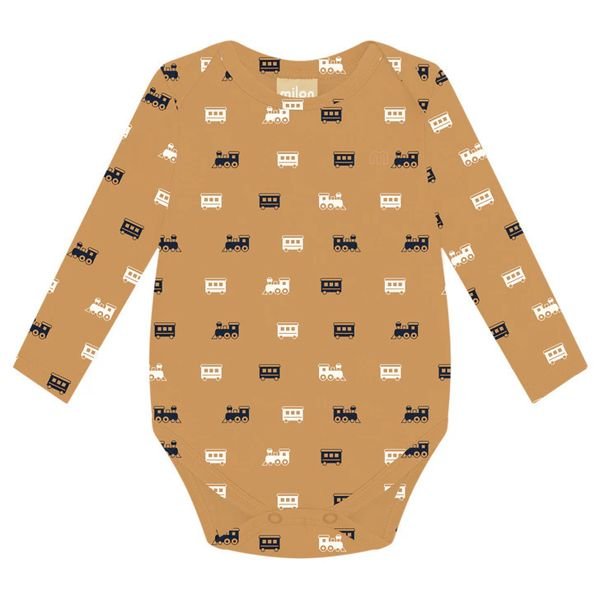 Body Bebê Menino em Cotton Milon - Caramelo