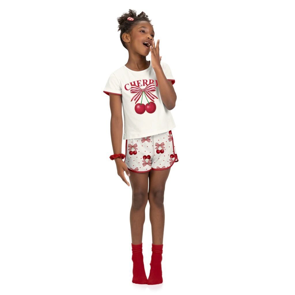 Pijama Infantil Menina Cerejas Kyly