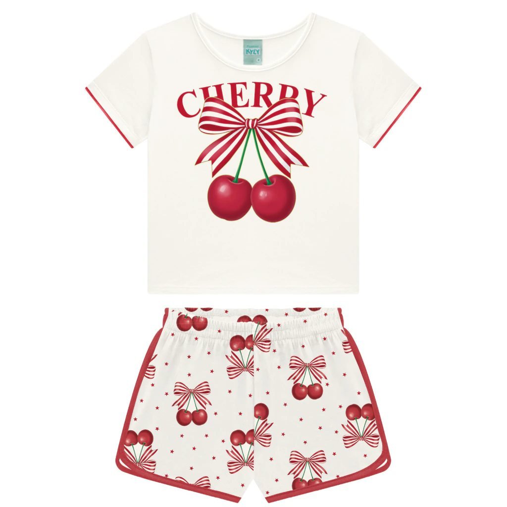 Pijama Infantil Menina Cerejas Kyly, foto 2