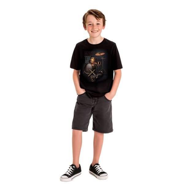 Camiseta Infantil Menino Bateria Kyly
