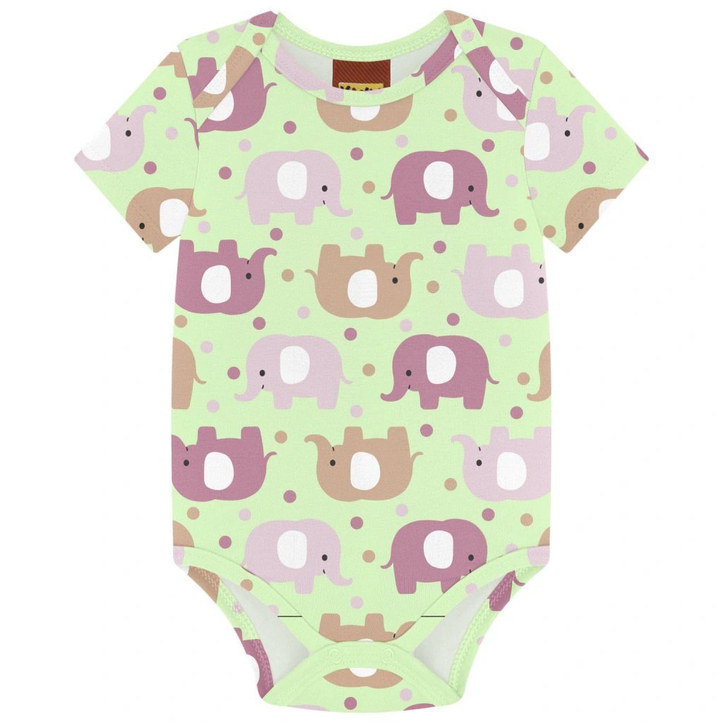 Body Kyly Bebê Menina Estampa - Verde claro