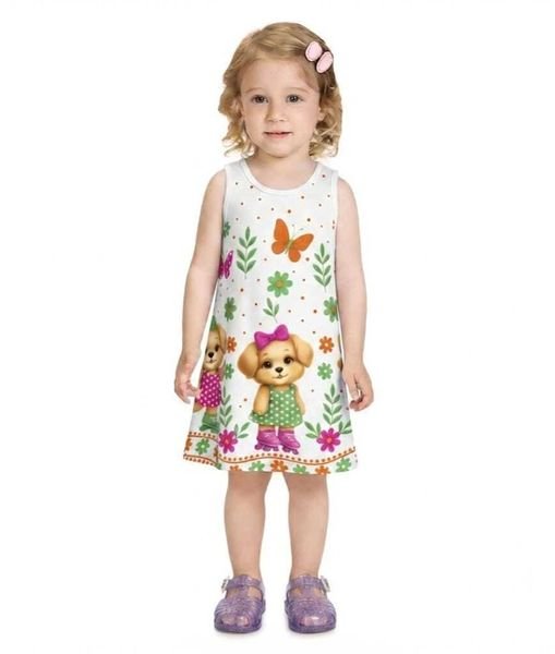Vestido Kyly Infantil Menina Cachorrinhos