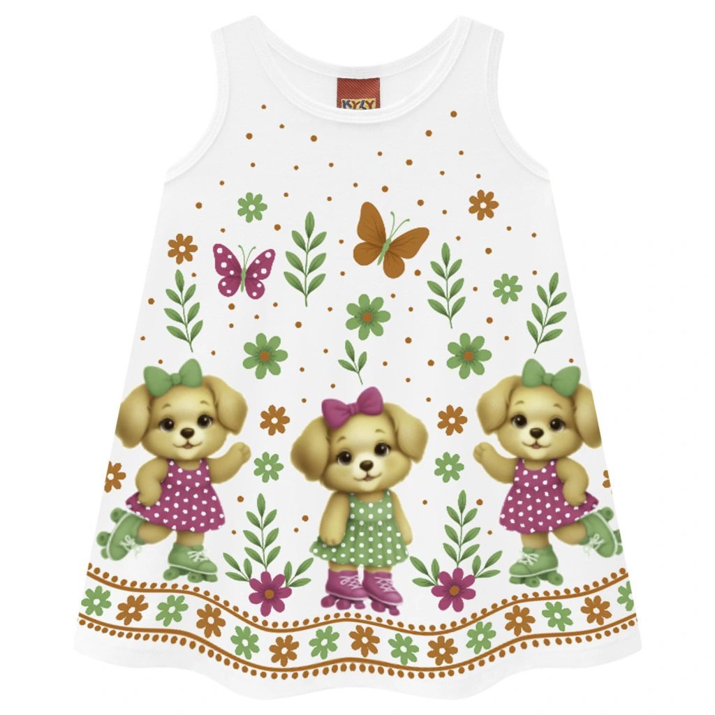 Vestido Kyly Infantil Menina Cachorrinhos, foto 2