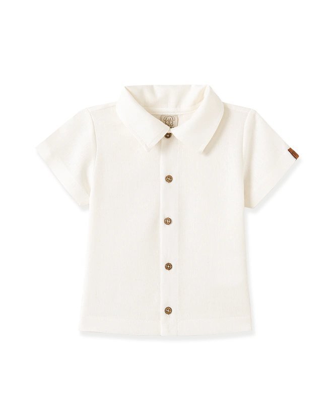 Camisa Linho Pingo Lelê Masculina - Off white