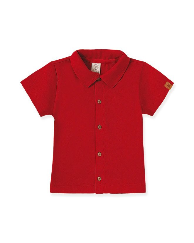 Camisa Linho Pingo Lelê Masculina - Vermelho