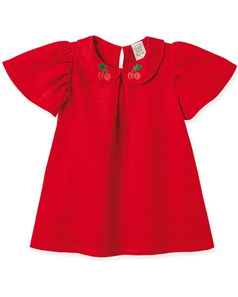 Vestido Linho Pingo Lelê Cerejinha - Vermelho