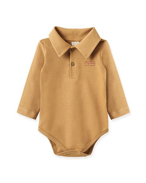 Body Polo Pingo Lelê Manga Longa - Caramelo