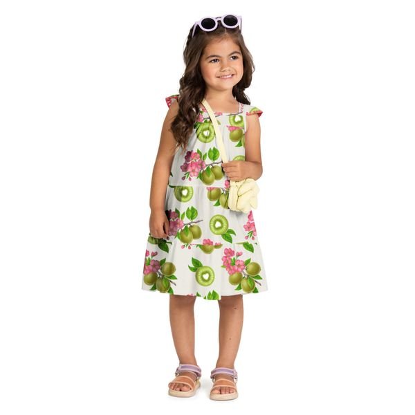 Vestido Infantil Menina em Algodão Kiwi Kyly