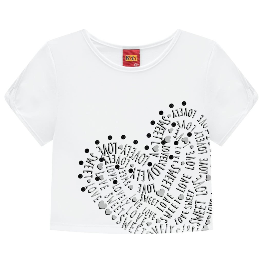 Blusa Cropped Infantil Menina com Strass Kyly, foto 2