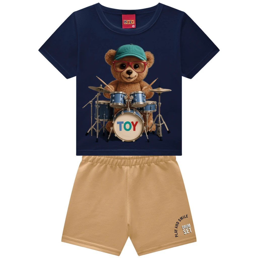 Conjunto Infantil Menino Ursinho Kyly - Marinho