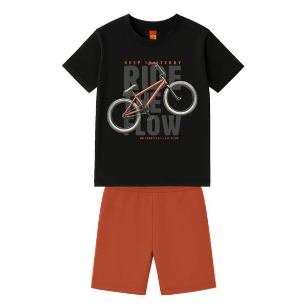 Conjunto Infantil Menino em Algodão Kyly - Preto