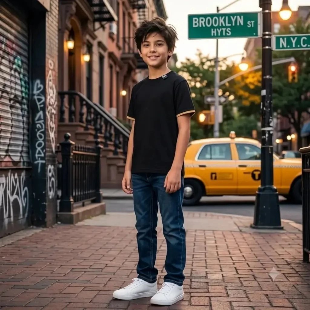 Camiseta Kyly Masculina Manga Curta Lisa NYC - Preto, foto 2