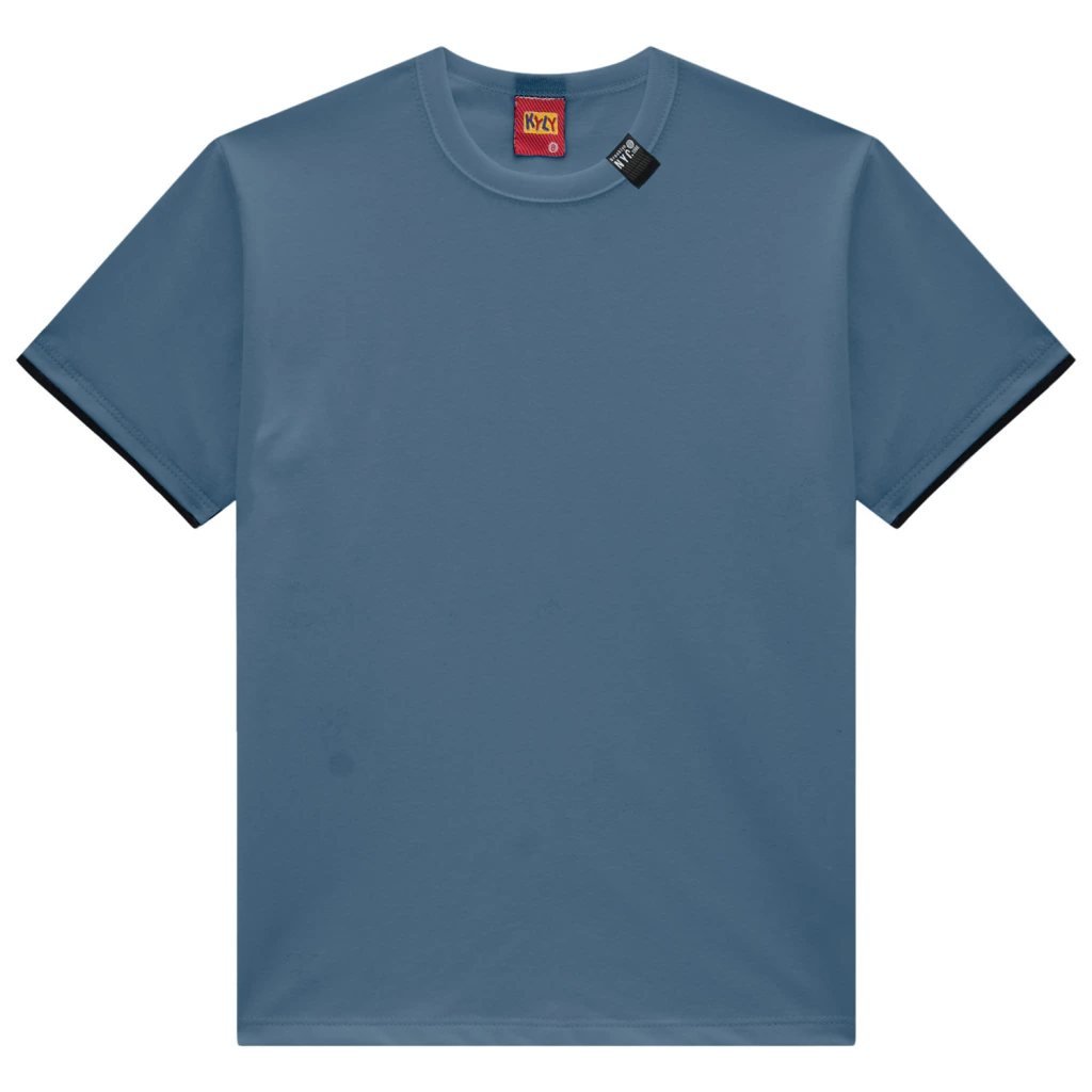 Camiseta Kyly Masculina Manga Curta Lisa NYC - Azul