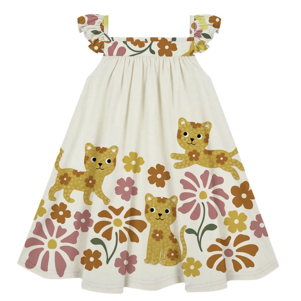 Vestido Infantil Menina Gatinhos Kyly