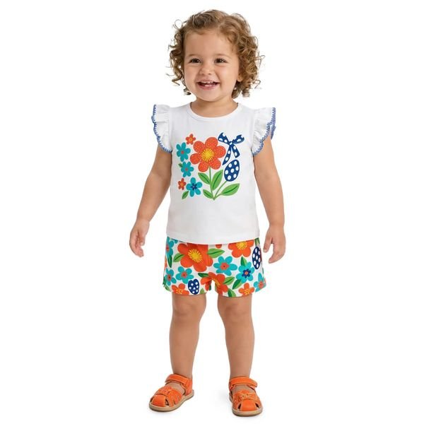 Conjunto Infantil Menina Flores Kyly