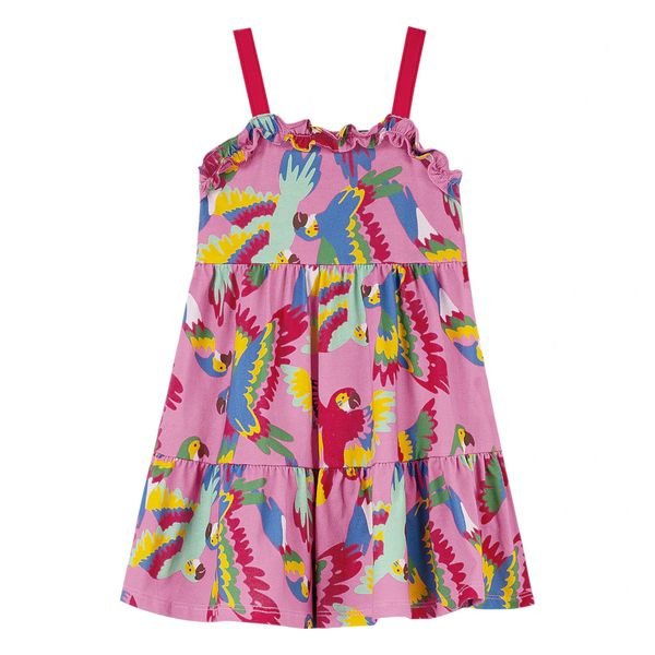 Vestido Infantil Menina Araras Nanai