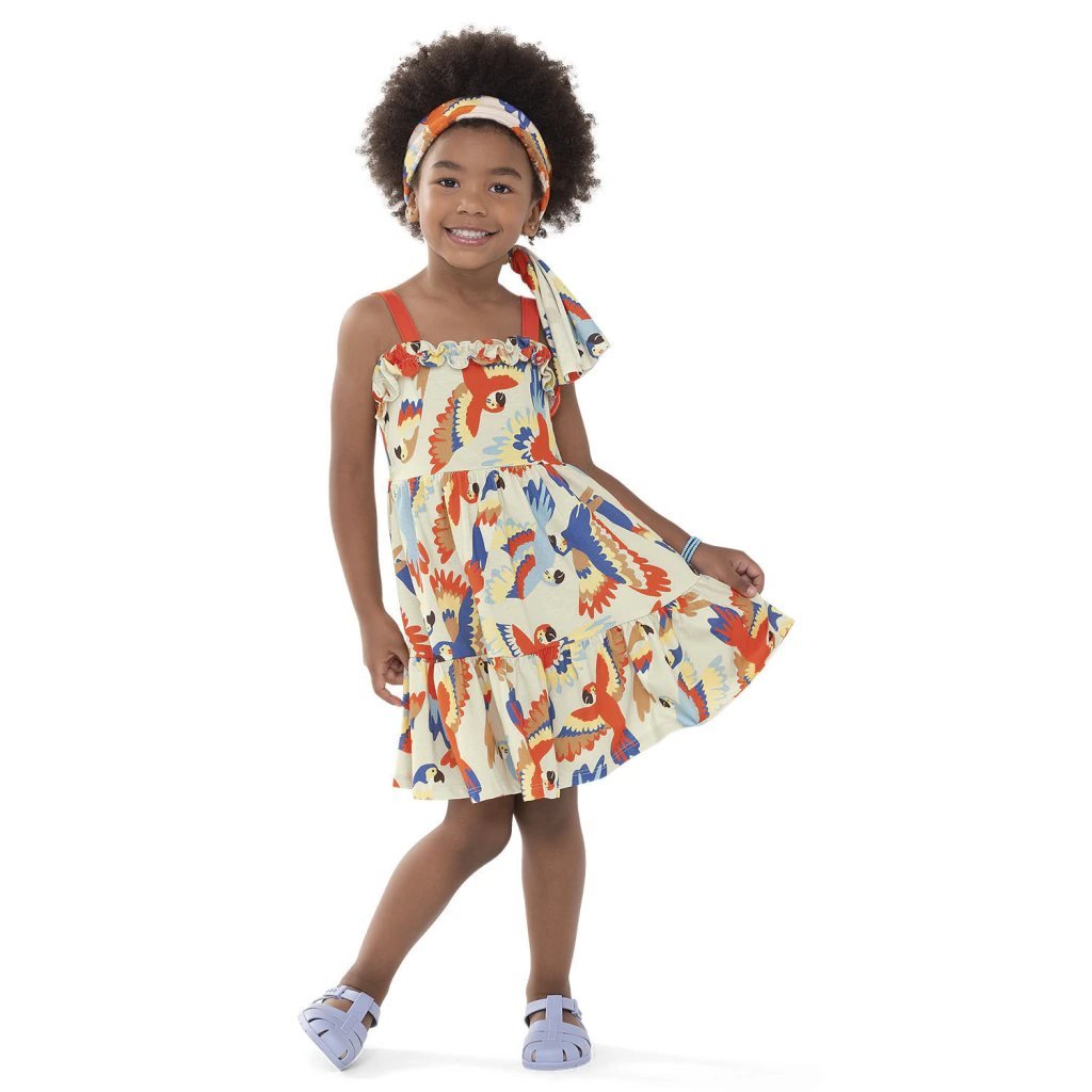 Vestido Infantil Menina Araras Nanai, foto 2