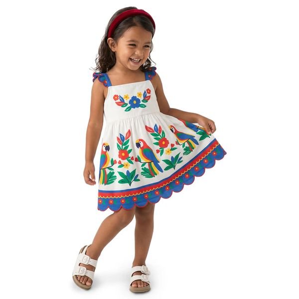 Vestido Infantil Menina Araras Nanai