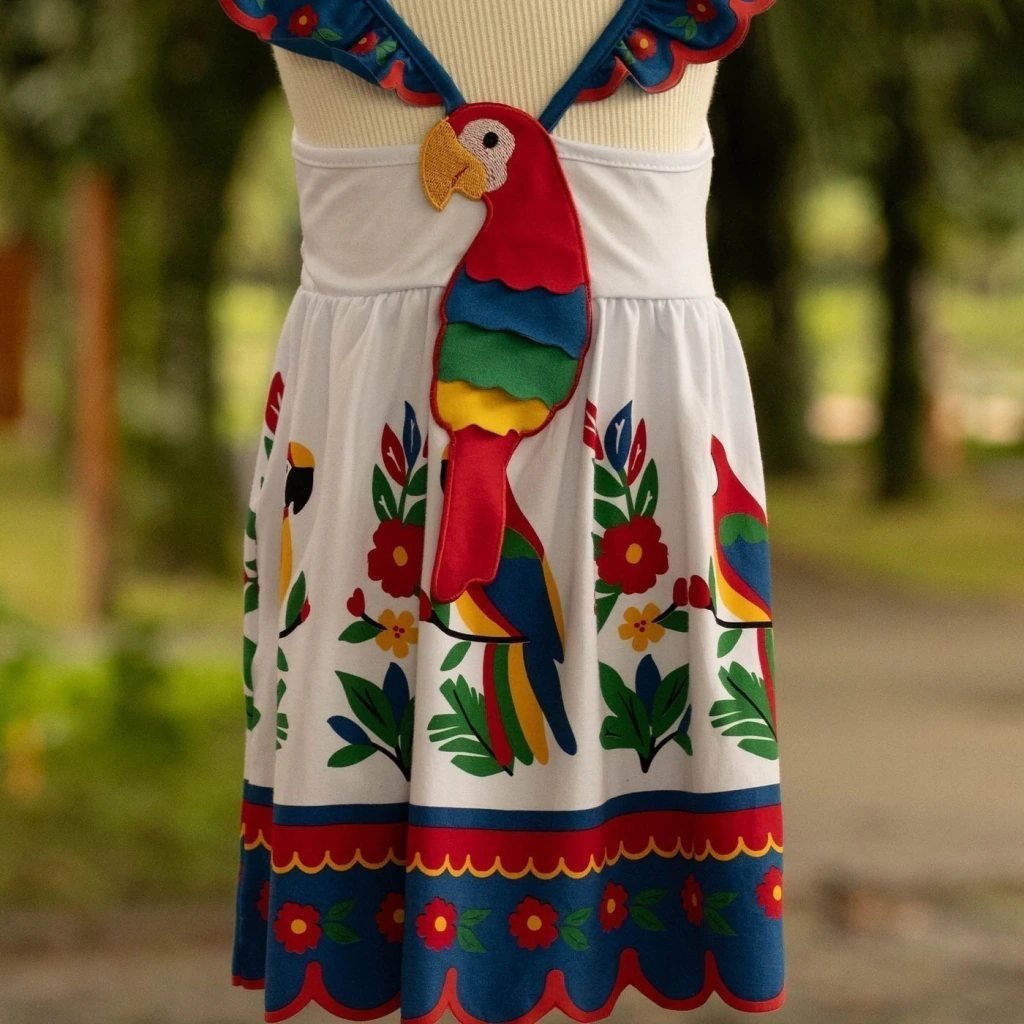 Vestido Infantil Menina Araras Nanai, foto 5