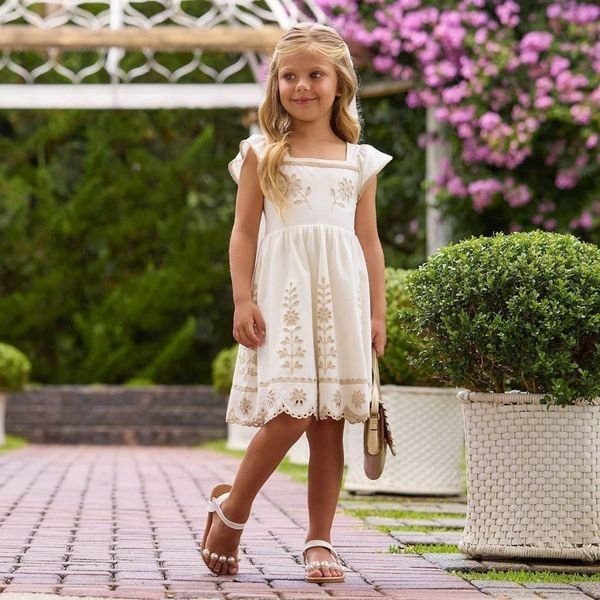 Vestido Infantil Menina Flores Milon