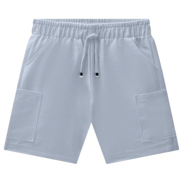 Bermuda Infantil Menino Milon em Linho com Bolsos Laterais - Azul claro