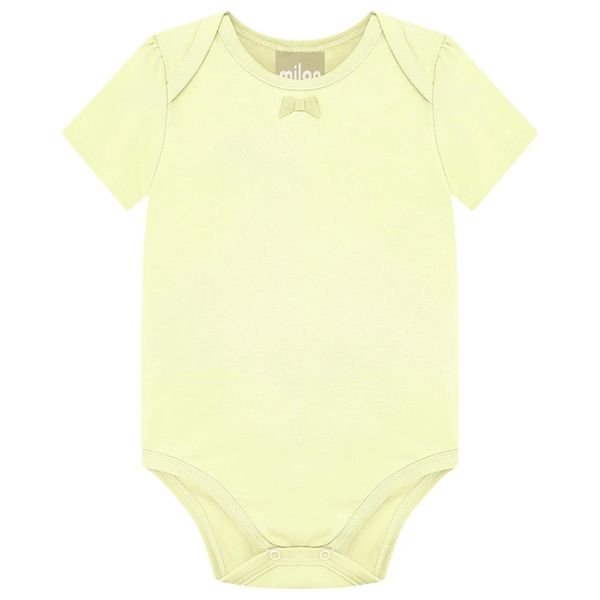 Body Milon Feminino Manga Curta Laço - Amarelo