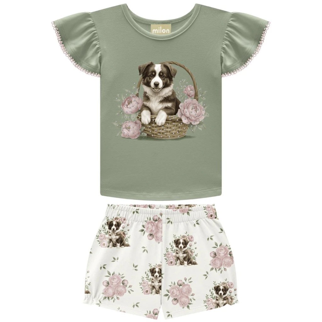 Conjunto Infantil Menina Cachorrinho Milon, foto 2