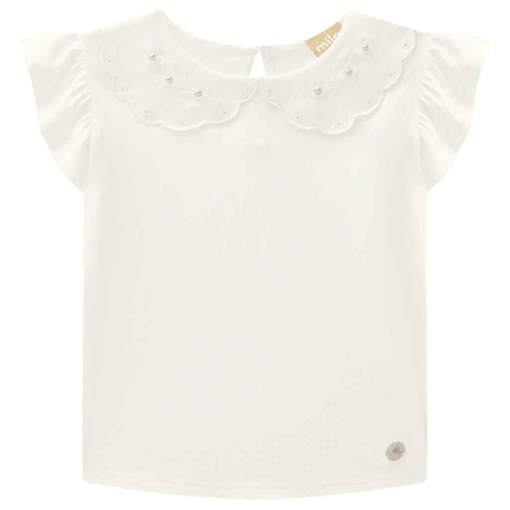 Blusa Milon Infantil Menina Básico Pérola