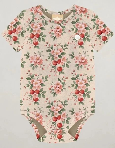 Body Milon Manga Curt - Feminino - Bege