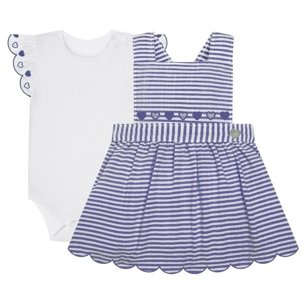 Conjunto Bebê Menina Bordado Milon - Branco
