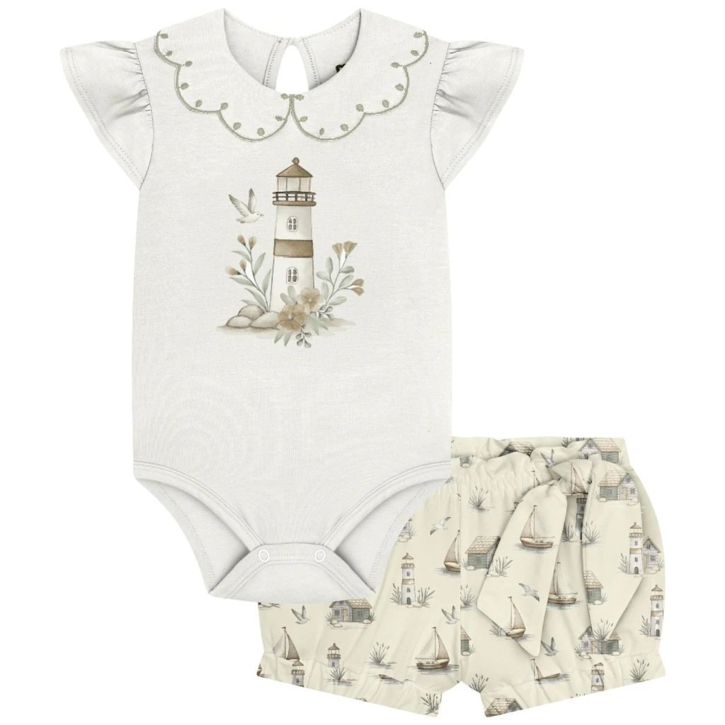 Conjunto Bebê Menina Bordado Milon, foto 2