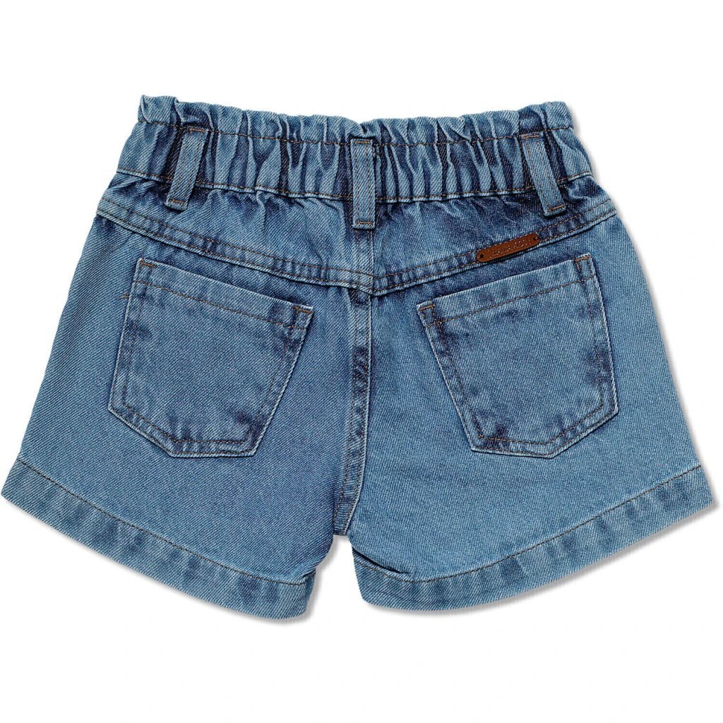 Short Jeans Infantil Feminino com Strass Mania Kids, foto 3