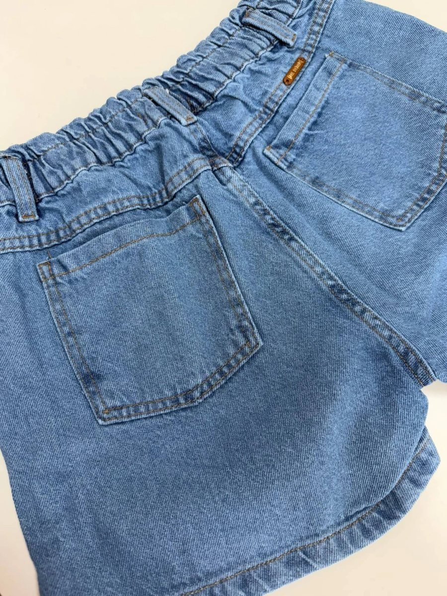 Short Jeans Infantil Feminino com Strass Mania Kids, foto 5