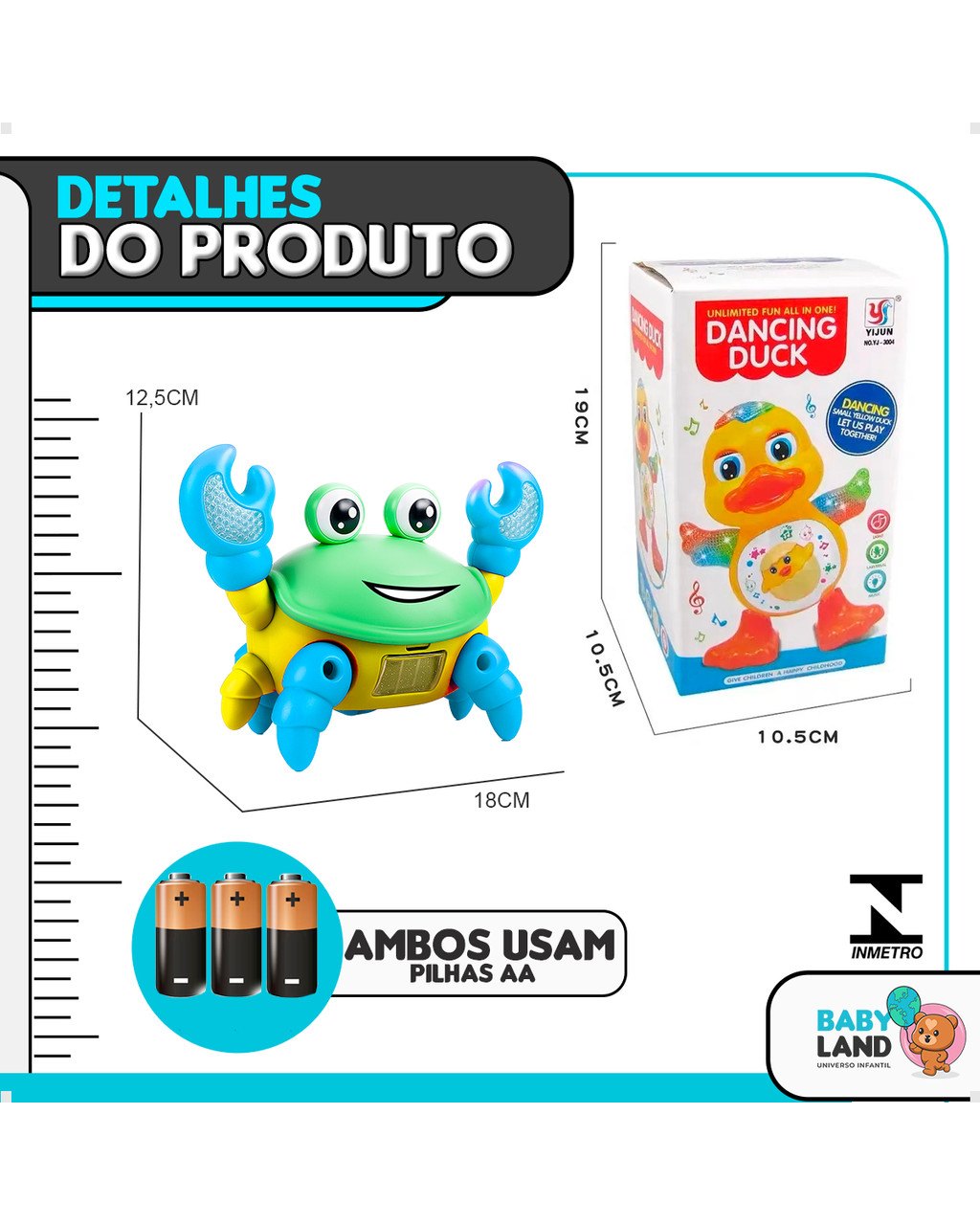 Kit Pato Dançante e Caranguejo Fujão Musical, foto 6