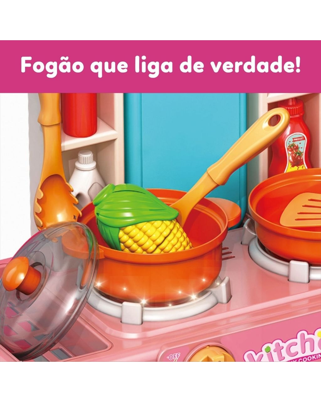 Cozinha Infantil Completa com Luz, Som e Água, foto 3